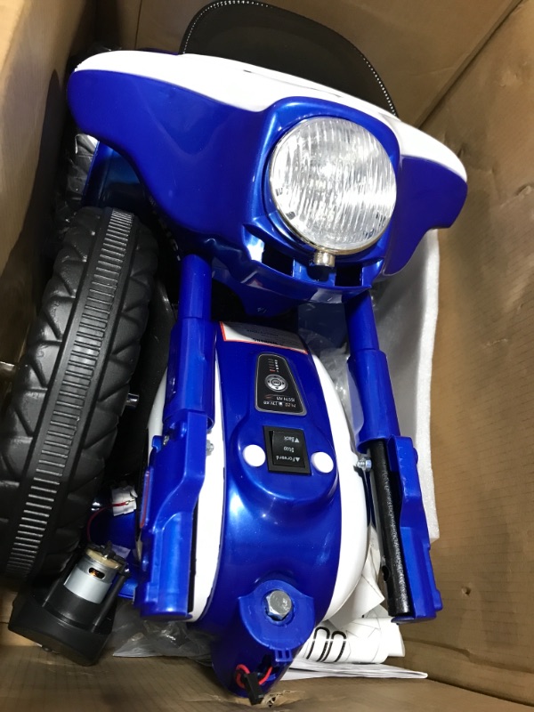 Photo 2 of 3 Wheel Mini Motorcycle Trike for Kids, Battery Powered Ride on Toy by Rockin’ Rollers – Toys for Boys and Girls, 3 - 6 Year Old – Police Car Blue