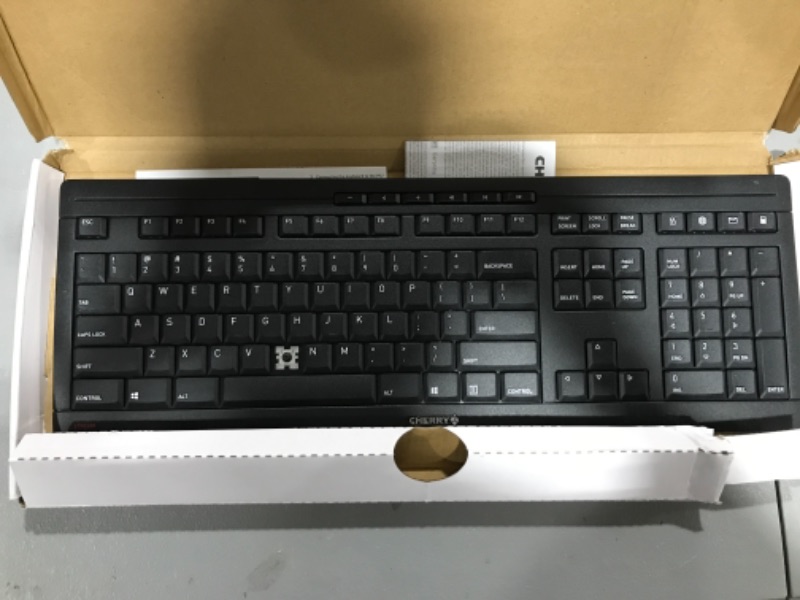 Photo 1 of Cherry Stream Wireless Keyboard with SX Scissors Mechanism, Slim Yet Full Size QWERTY Ergo Friendly with Number Pad, Thin Design with Quiet keystroke for use at Home Office or Work. Black