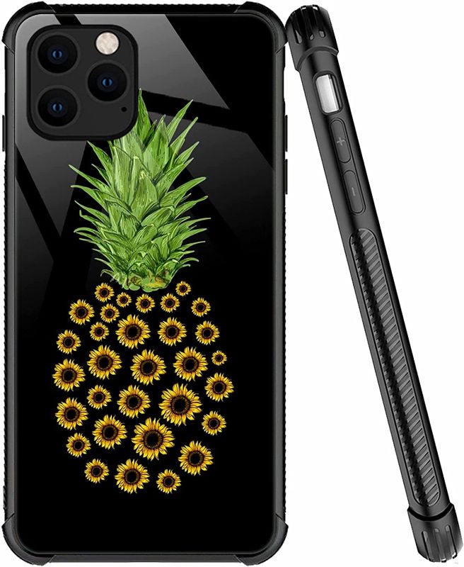 Photo 1 of iPhone 13 Mini Case,Sunflower Pineapple Pattern Anti-Scratch iPhone 13 Mini Cases for Girls Women,Four Corners Desgin Shockproof Cover Compatible with iPhone 13 Mini 5.4-inch