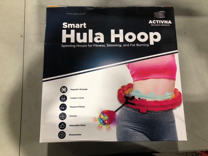 Photo 2 of ACTIVNA PRO Smart Weighted Hula Hoop with Lights - Waist Hula for Adults Weight Loss - Lose Weight, Shape Body, Trim Waist, Adult Workout Exercise Hoop - Spinning Hoops for Fitness, Slimming Pink