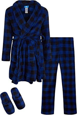 Photo 1 of [Boys 7-8] Plaid PJs and Slippers- Blue