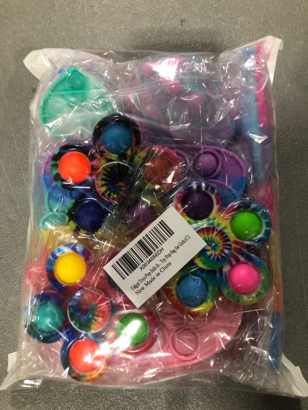 Photo 2 of 11 Packs Fidget Toys Push Pop Bubble Purse Bag Stress Relief Balls,Mini Pop Keychain ,Fingertip Gyro Toy Spinner ,Pop Bracelet