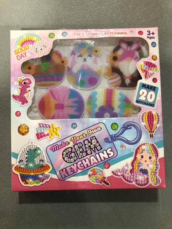 Photo 1 of 5 Pcs Mosaic Diamond Kit Arts and Crafts for Kids Ages 8-12 Girls, DIY Gem 5D Painting Stickers Chainkeys Pendant,Numbers Art Kits (Easter Rabbit)