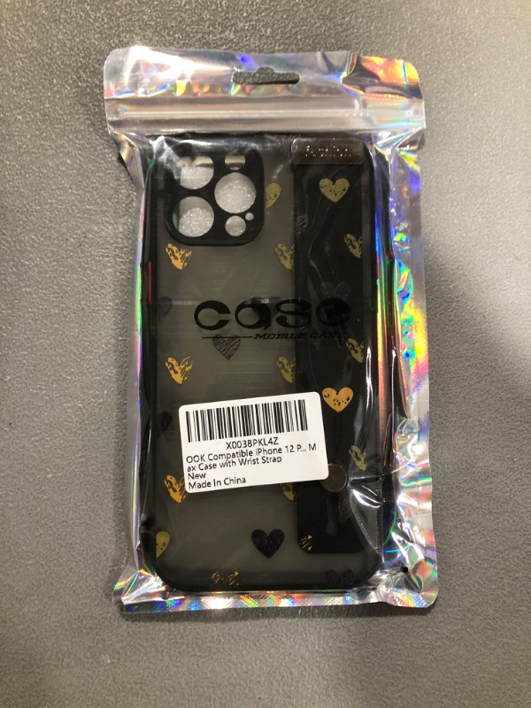 Photo 2 of iPhone 12 Pro Max Case Cute Love Heart Design Clear Phone Cover with Kickstand All Round Shockproof Protection Anti-Scratch Wireless Charging iPhone 12 Pro Max Case with Wrist Strap 12ProMax-Heart iPhone 12 Pro Max