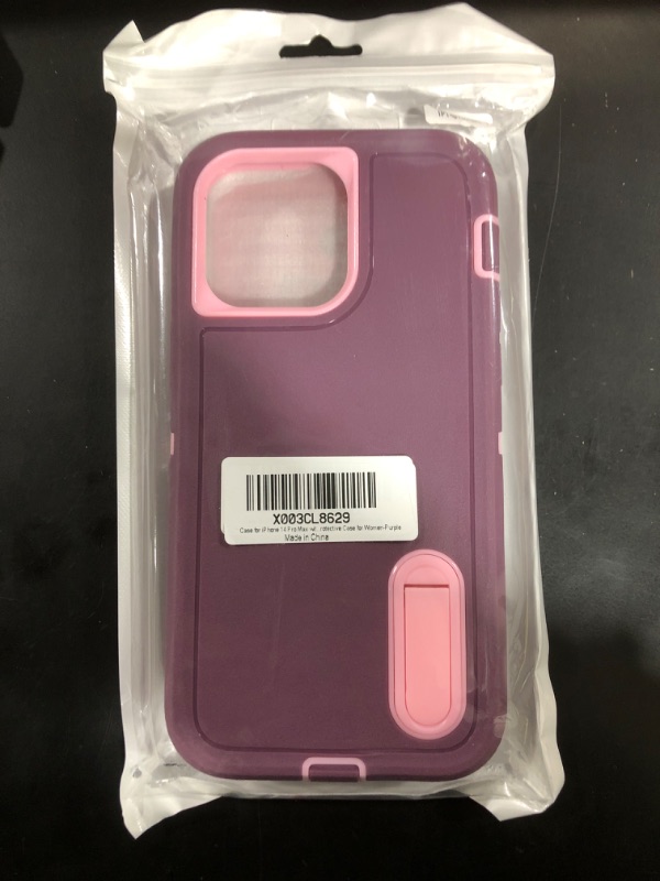 Photo 2 of Case for iPhone 14 Pro Max with Screen Protector Shockproof Slim iPhone 14 Pro Max Phone Protective Case for Women-Purple