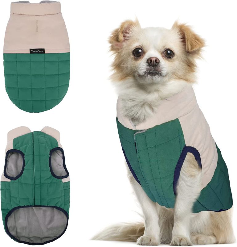 Photo 1 of [Size S] Thankspaw Dog Winter Coat Stylish Dog Vest Extra Warm Dog Cold Weather Jacket Soft Comfortable Dog Apparel for Winter  