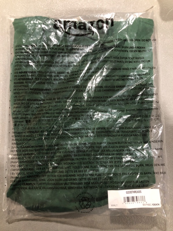 Photo 2 of [Size 3XLT] Goodthreads Men's Slim-Fit Short-Sleeve Cotton Crewneck T-Shirt- Green No Pocket