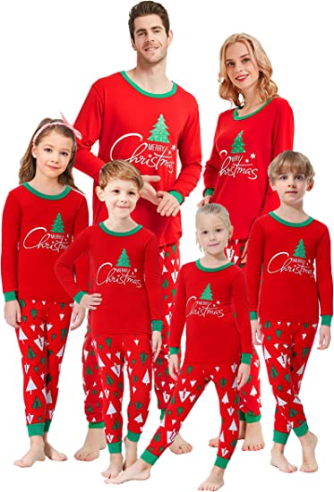 Photo 1 of [Size Kids 14] Christmas Family Matching Pajamas Women Cotton Jammies Men Clothes Sleepwear Long Sleeve Pjs 