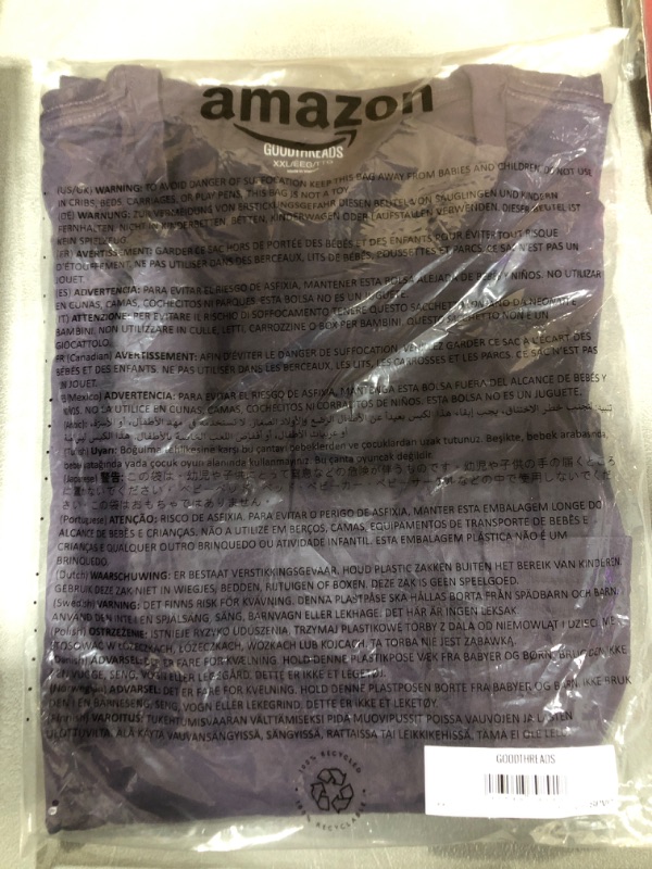 Photo 1 of [Size 2XL] Goodthreads Men's Slim-Fit Short-Sleeve Cotton Crewneck T-Shirt XX-Large Purple Pocket