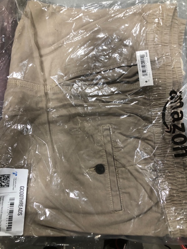 Photo 2 of [Size XXL] Goodthreads Men's Standard 9" Inseam Pull-on Stretch Canvas Short - Light Khaki Brown