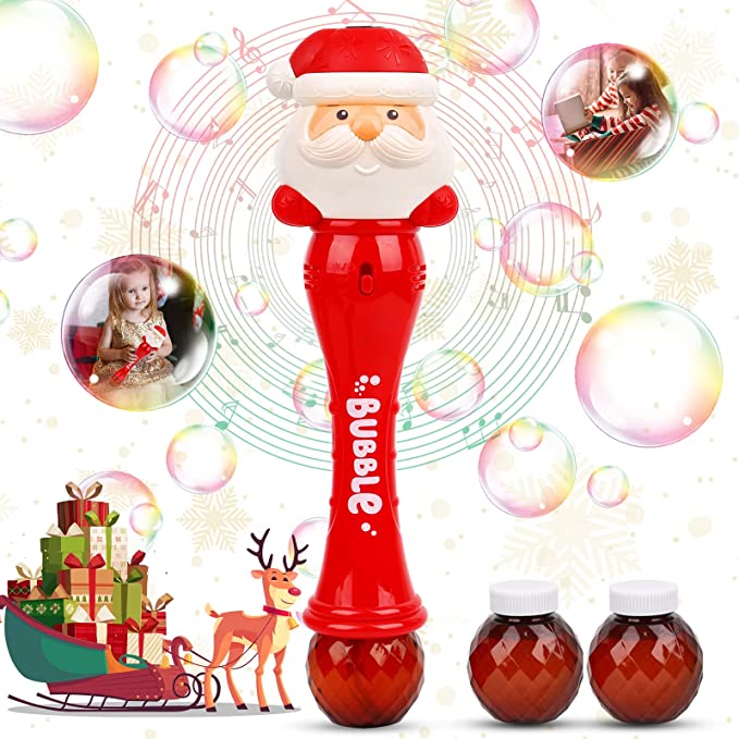 Photo 1 of Christmas Bubble Wands for Kids, Musical & Light Up Bubble Machine Toy