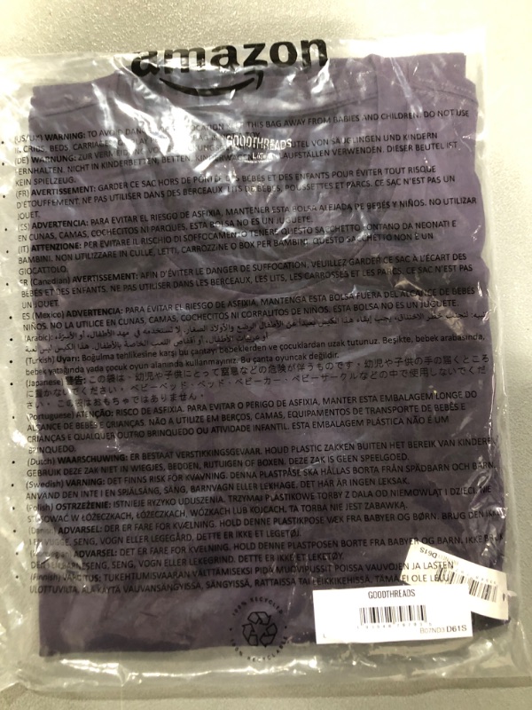 Photo 2 of [Size L] Goodthreads Men's Slim-Fit Short-Sleeve Cotton Crewneck T-Shirt -Purple No Pocket