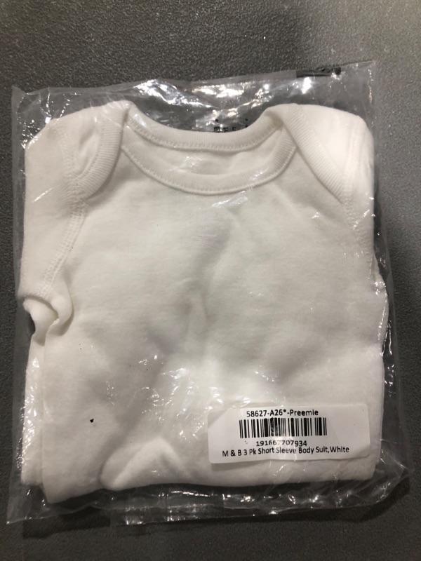 Photo 2 of [Pack of 3 Preemie] Moon and Back by Hanna Andersson Unisex Babies' Organic Cotton Short-Sleeve Bodysuit, - White