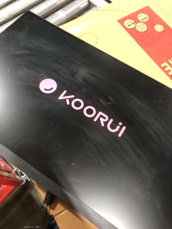 Photo 2 of KOORUI 24 Inch Computer Monitor Full HD 1920 x 1080p VA Display 75Hz 3000:1 Contrast Ratio with HDMI, VGA, Frameless, 75 x 75 mm VESA Mountable, Ergonomic Tilt, Black