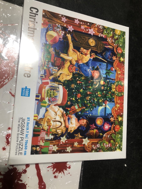 Photo 2 of 1000 Piece Christmas Puzzle for Adults Jigsaw Puzzle Medium Difficulty Fun Jigsaw Puzzle Gifts for Kids Age 8-10 and Up Christmas Puzzles 1000 Pieces(27.56 x 19.68 Inch) Christmas Theater