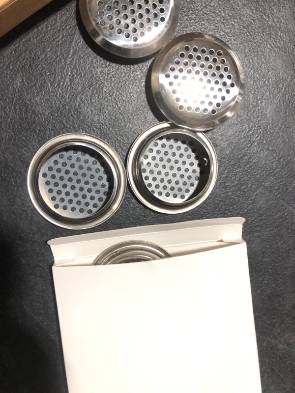 Photo 2 of 10Pcs Circular Air Vents 2.1 Inch(53mm) Soffit Vents Stainless Steel Round Vent Mesh Hole Louver for Cabinets, Wardrobes, Shoe Cabinets, Sundry Cabinets and Honey Bee Hive Box (Silver) 2.1"/53mm 10Pcs Silver