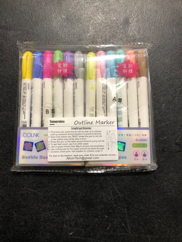 Photo 2 of Dual Tip Double Line Metallic Ink Self-outline Marker Set, Paint Pen Bullet Journal Pens Colored Permanent Marker Pens for Kids, Amateurs Professionals DIY Illustration Coloring Sketching Card Make https://a.co/d/8SBmzMA 10