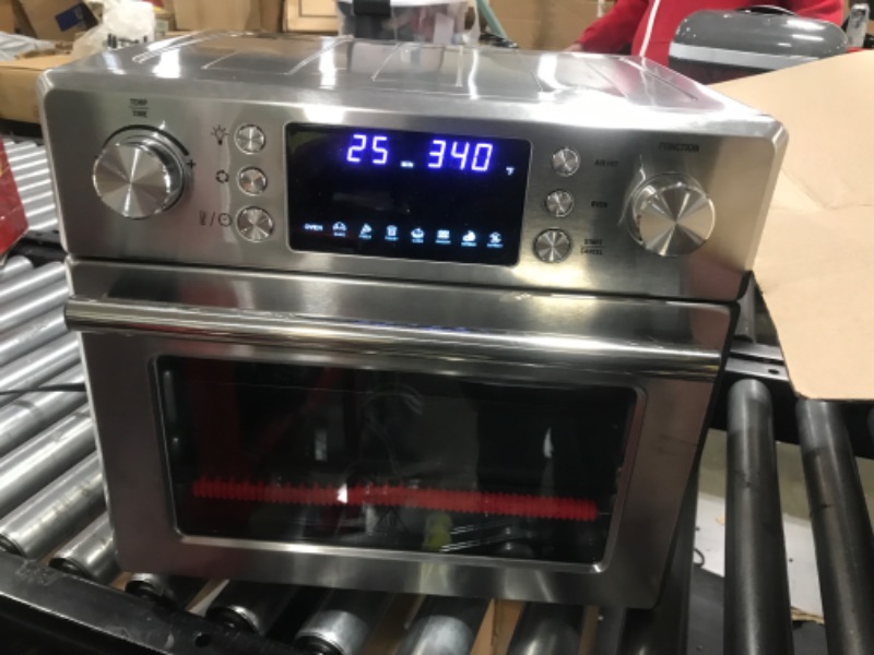 Photo 1 of Air Fryer Toaster Oven, 24 in 1 Toaster Oven Air Fryer Combo with 25L Large Capacity, Stainless Steel Convection Oven Countertop with Rotisserie and Dehydration, 1700W, 10 Accessories and Recipes
