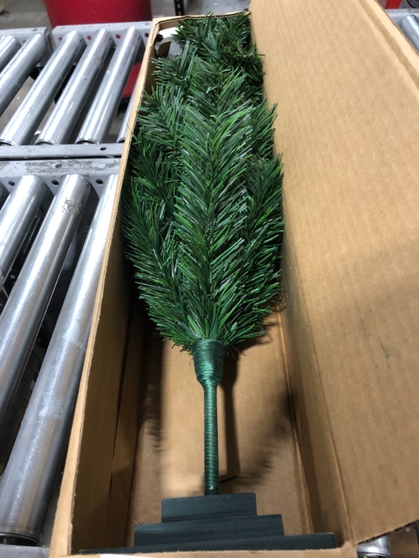 Photo 2 of 3FT Alpine Green Christmas Tree Feather Tinsel Brush Stand Included 36in Tall