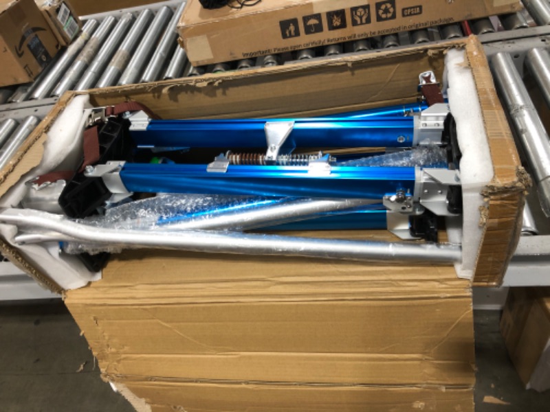 Photo 1 of 24 inch -40 inch Professional Grade Adjustable Drywall Stilts Taping Paint Stilt Aluminum Tool Stilt for Painting Painter Taping Blue
