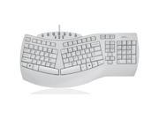 Photo 1 of Perixx PERIBOARD-512 W - Wired Ergonomic Split Keyboard Multimedia Keys Integrated Wrist Rest, in White
