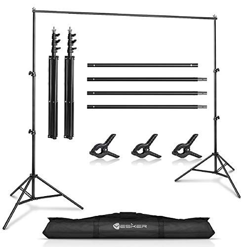 Photo 1 of Yesker Photo Video Studio 10ft Adjustable Backdrop Stand, Background Support System Kit with Carry Bag for Photography Studio Parties Wedding
