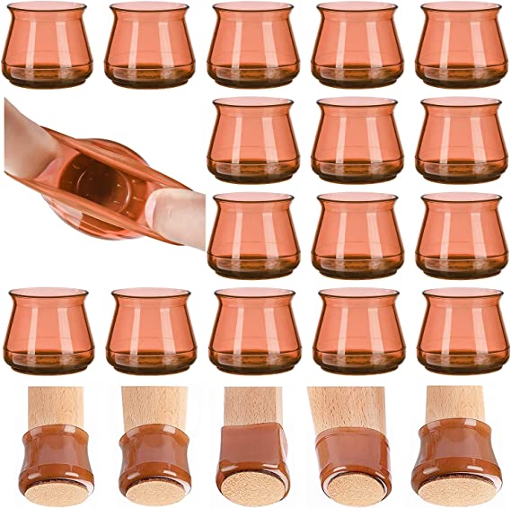 Photo 1 of 24Pcs Silicone Chair Leg Floor Protectors,BIRDBELL Extra Thick Furniture Pads Felt Chair Leg Caps,Chair Covers Protect Floors from Scratching,Chairs Slide Without Noise(0.59-1.10in Brown Small)
