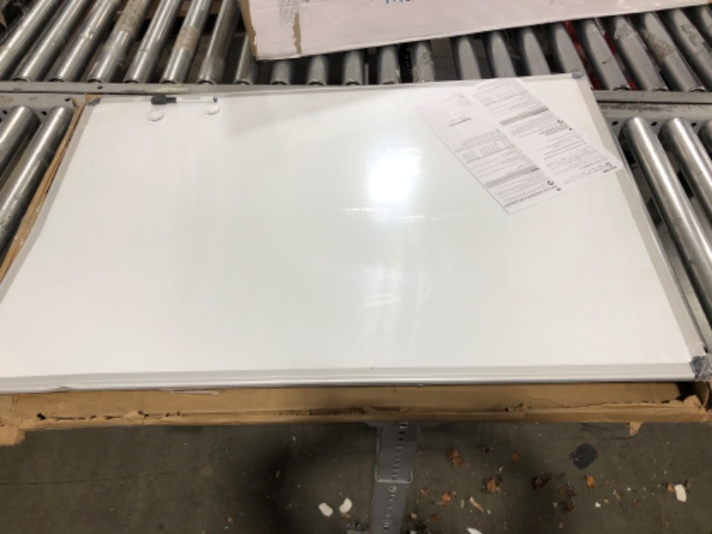 Photo 2 of Amazon Basics Magnetic Dry Erase White Board, 36 x 24-Inch Whiteboard - Silver Aluminum Frame 24" x 36" Magnetic, Aluminum Frame