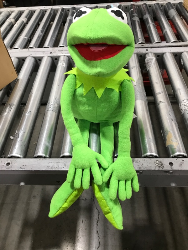 Photo 2 of Kermit Frog Puppet with Puppets Arm Control Rod & 50 Pcs Kermit Frog Stickers, Soft Hand Frog Stuffed Plush Toy, Gift Ideas for Christmas/ Birthday for Boys & Girls - 27 Inches 27 Inches With Rod