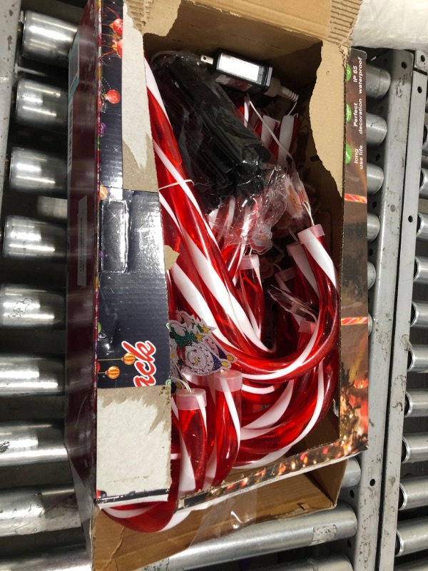 Photo 1 of 16 Pack Candy Cane Lights Outdoor Pathway, Christmas LED Candy Cane Pathway Lights , 8 Flash Modes Pathway Maker Lights for Holiday Xmas Indoor Yard Patio Garden Walkway, Christmas Candy Decor Lights