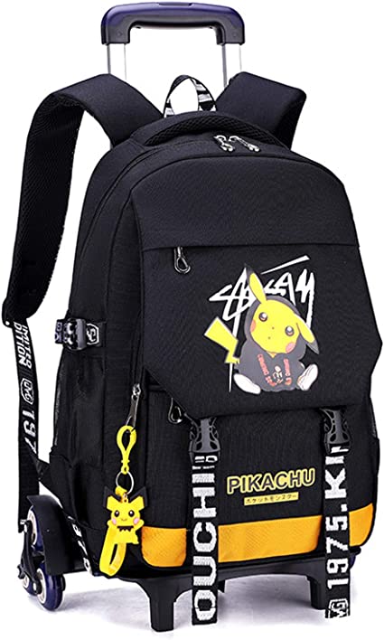 Photo 1 of WZCSLM Anime School Bags student Oxford Cloth Vacation Backpack Travel Bag Luggage Trolley Case with Six Wheels Good friend's gift Laptop backpack (yellow2) ** No Charm included!**