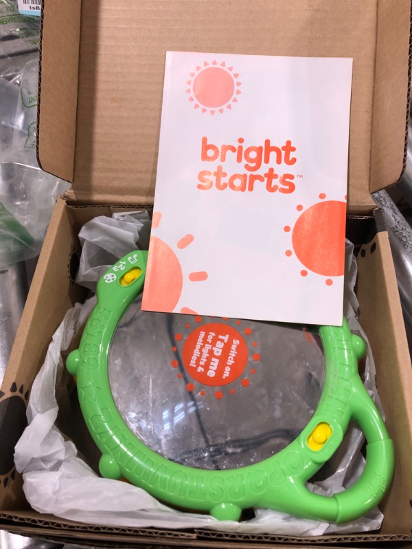 Photo 2 of Bright Starts Light & Learn Drum with Melodies, Ages 3 Months + , 8.85x3.5x6.5 Inch (Pack of 1) , Green