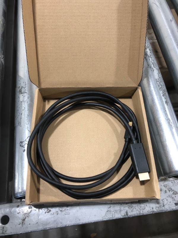 Photo 1 of Amazon Basics Mini DisplayPort Male to HDMI Male Cable, 1080p, Gold-Plated Plugs, 6 Foot, Black 1-Pack Cable 6-Feet