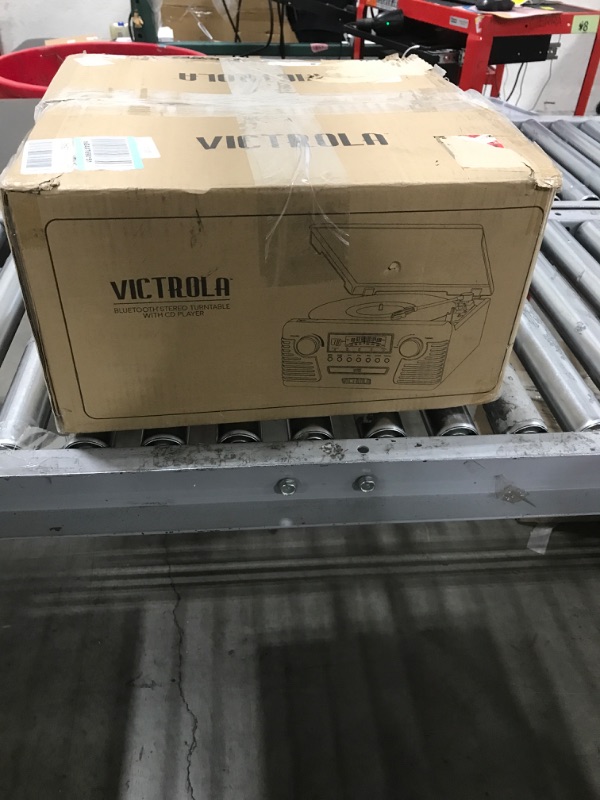 Photo 4 of Victrola 50's Retro Bluetooth Record Player & Multimedia Center with Built-in Speakers - 3-Speed Turntable, CD Player, AM/FM Radio | Vinyl to MP3 Recording | Wireless Music Streaming | Black Black Record Player