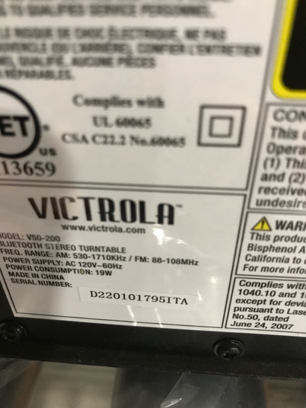 Photo 1 of Victrola 50's Retro Bluetooth Record Player & Multimedia Center with Built-in Speakers - 3-Speed Turntable, CD Player, AM/FM Radio | Vinyl to MP3 Recording | Wireless Music Streaming | Black Black Record Player