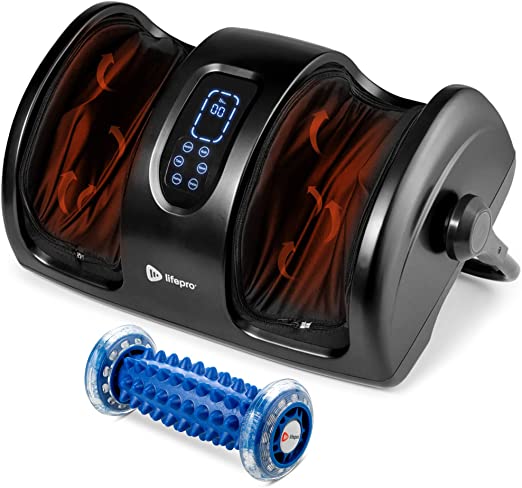 Photo 1 of LifePro Foot Massager Machine for Foot Pain Relief with Heat - Shiatsu Foot Massager with Foot Roller for Plantar Fasciitis and Neuropathy - Calf Massager & Foot Roller for Home Rehab Therapy (Black)