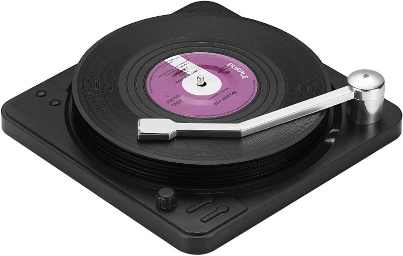 Photo 1 of MECOWON Vinyl Record Coasters with Record Player Holder - 6Packs, Cool Coasters for Music Lovers

