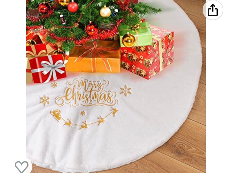 Photo 1 of 48 Inch Christmas Tree Plush Skirt Decoration for Merry Christmas Party Rabbit Fur Christmas Tree Skirt Decorations