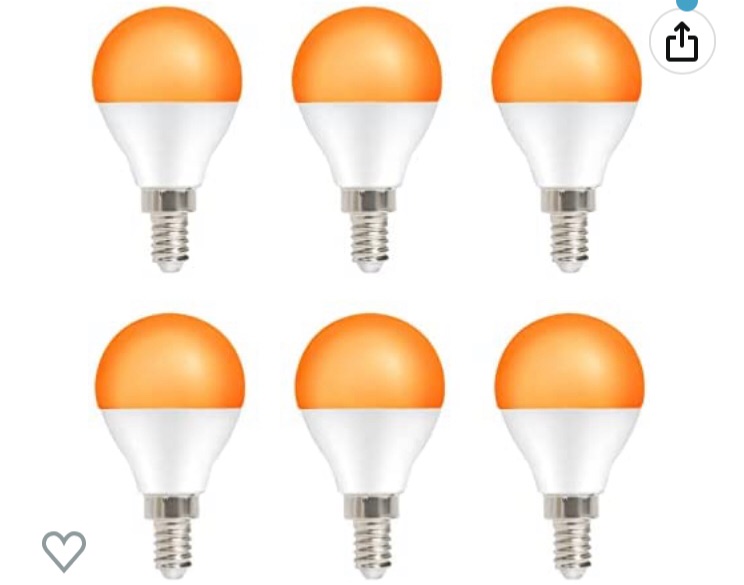 Photo 1 of 4.5 out of 5 stars40 Reviews
Taysing LED G14 Small Base Orange Light Bulb E12 5W 1500K Not Dimmable Orange Light Bulb Halloween 40 Watt Equivalent Candelabra Bulb 6 Pack(Orange-1500K)