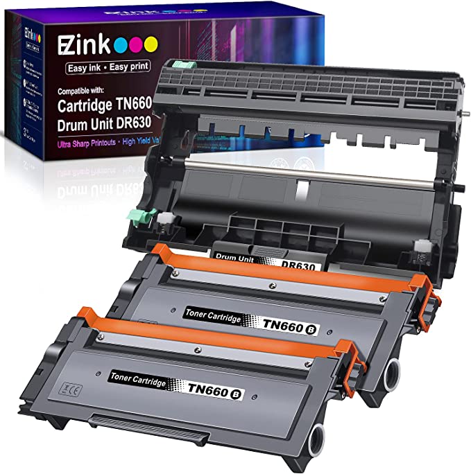 Photo 1 of E-Z Ink (TM) Compatible Toner Cartridge & Drum Unit Replacement for Brother TN660 TN630 DR630 High Yield to use with HL-L2380DW HL-L2300D HL-L2340DW MFC-L2680W MFC-L2740DW Printer (Black, 3 Pack)
