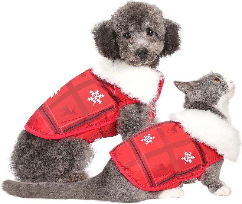 Photo 1 of [Size S/M] Dog Coats, Christmas Pets Sweaters, Windproof Dog Jackets Cold Weather Coats Vest for Small Medium Dog Cat