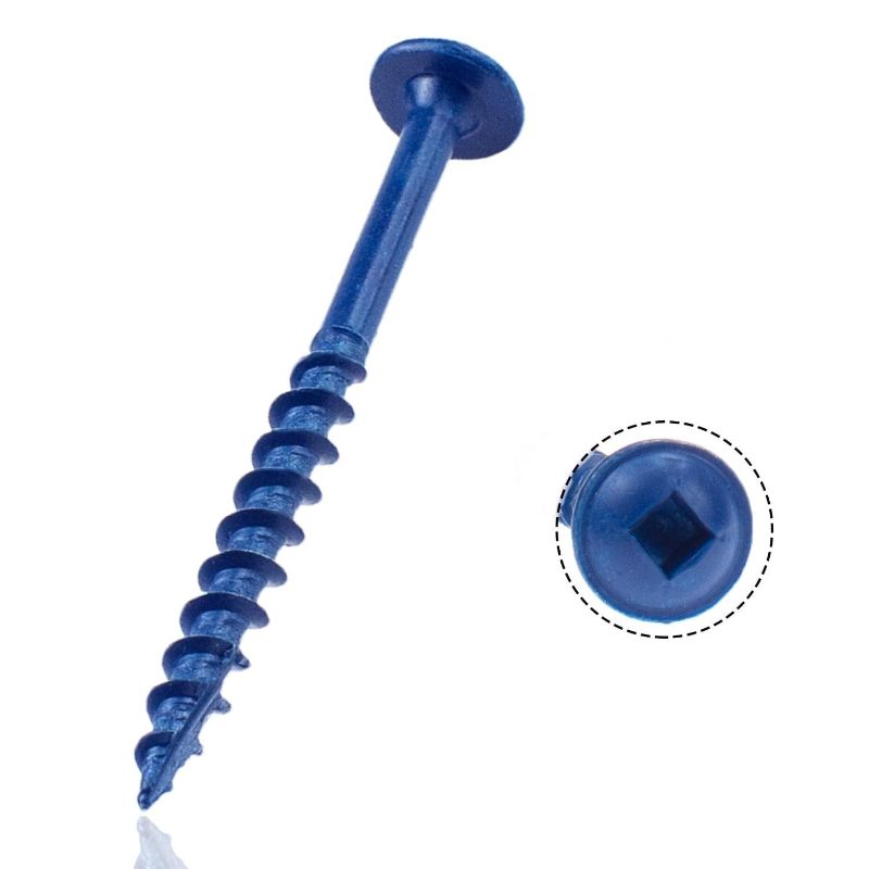 Photo 1 of  LUAPNTER #8×2-1/2" Self Taping Screws, Wood Screws,with Blue Coating,Square Drive Head