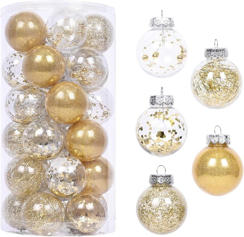 Photo 1 of 30PCS Shatterproof Clear Plastic Christmas