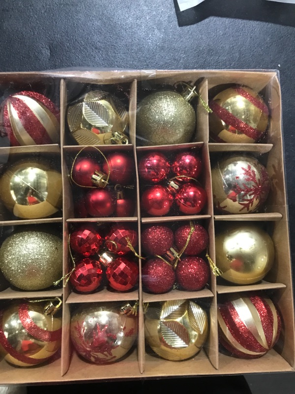 Photo 2 of 44Pcs Gold Christmas Ball Ornaments,