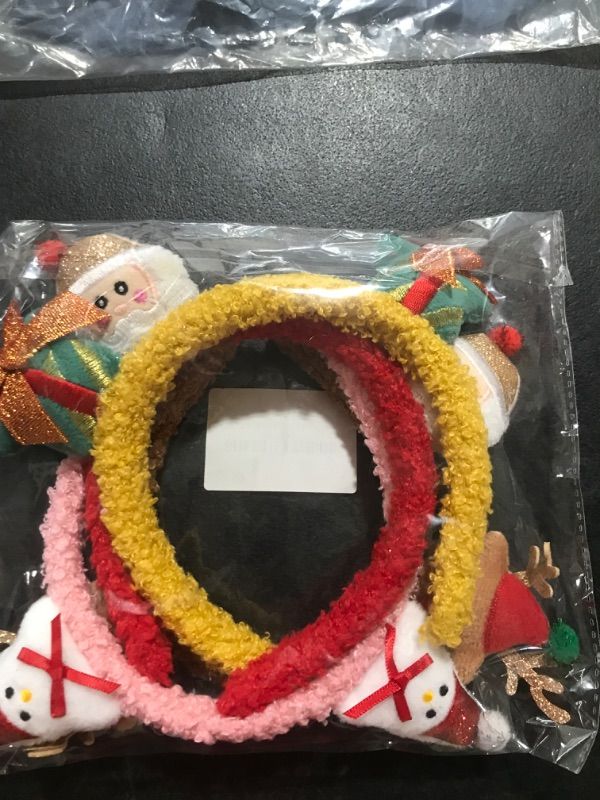 Photo 2 of 4PCS Christmas Headbands Reindeer Santa Snowman 