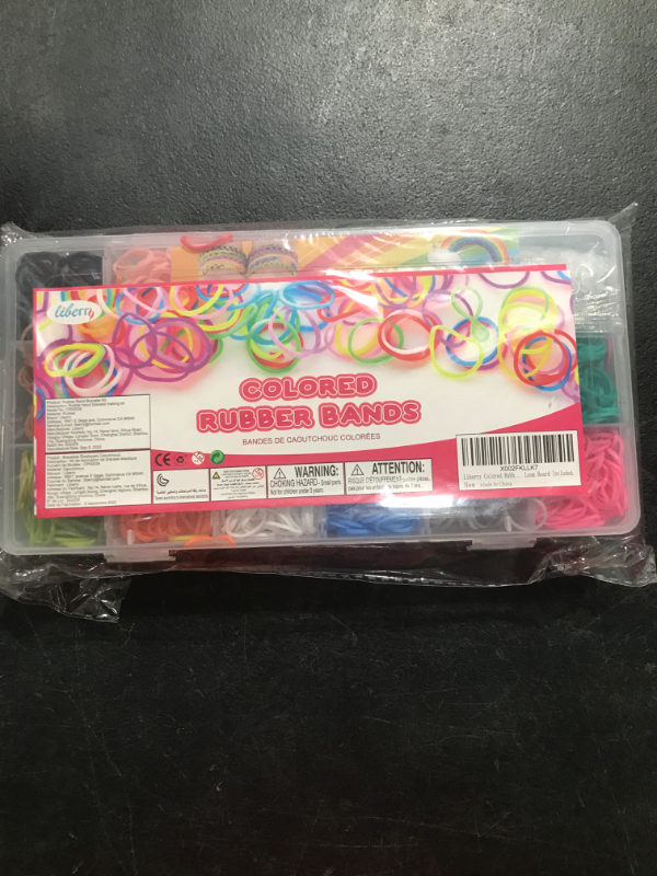 Photo 2 of Colored Rubber Bands Bracelet Making Kit with Loom Bands Storage Container. Great Gifts for Girls and Boys, No Loom Board Included.
