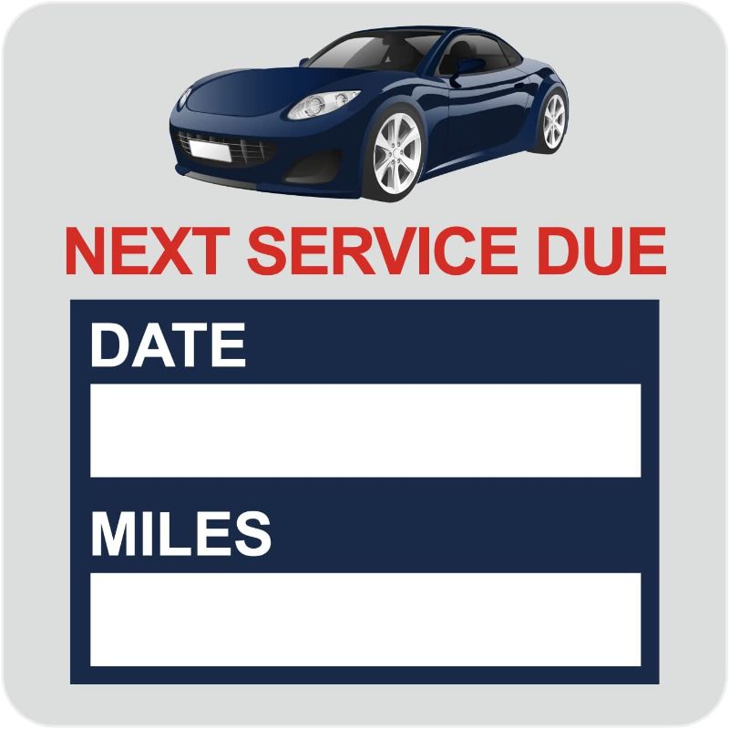 Photo 1 of "Next Service Due" Static Cling Black Labels Easy Remove Oil Change Stickers 