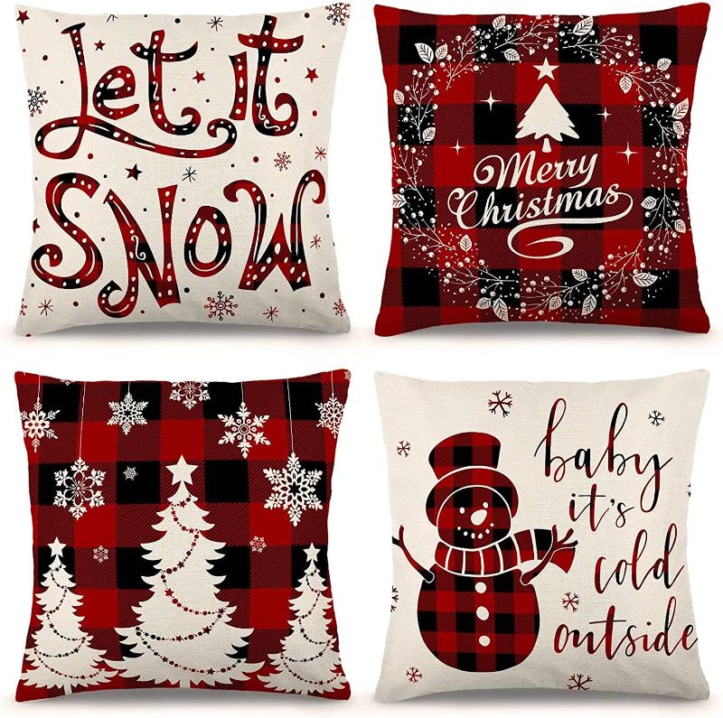 Photo 1 of 4Pcs Christmas Pillow Covers 18x18, 