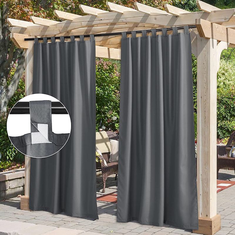 Photo 1 of  2 Panels Outdoor Blackout Curtains - 