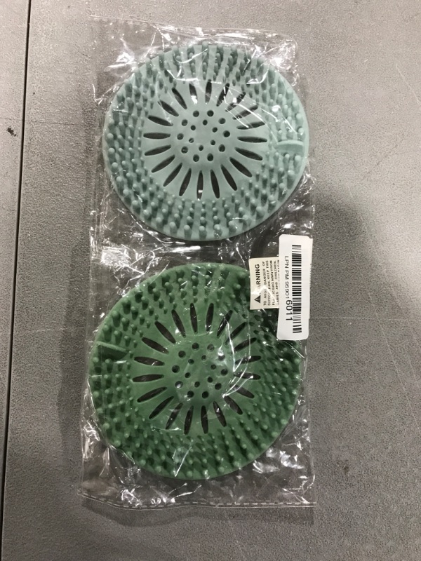 Photo 2 of 2 Pack- KongNai Hair Catcher Shower Drain Cover- Grey and Green